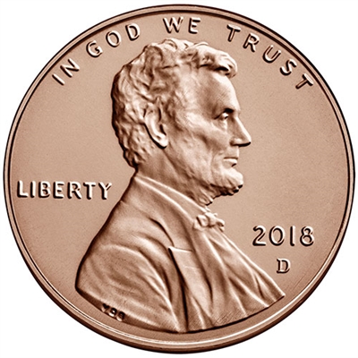 Roll of 2017 D Uncirculated Pennies 